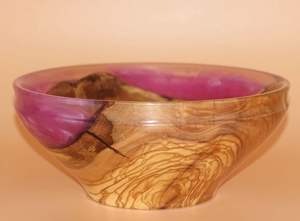 Exquis bol en résine en bois artisanal artisan moderne rustique pièce maîtresse élégant décor de cuisine à la maison - Product Image 3