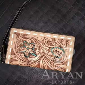 กระเป๋าสตางค์หนังแท้สำหรับผู้หญิงใช้ประจำวัน, กระเป๋าคลัทช์ใส่โทรศัพท์ใช้ได้หลากหลายมีสไตล์ - Product Image 1