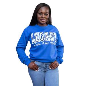 Sudadera Royal Blue Legacy con algodón suave y letras de chenilla para miembros de hermandad Ropa de vida griega con estilo - Product Image 2