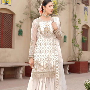 2024 colección de marca superior trajes de fiesta de gasa de alta calidad para mujeres estilo indio pakistaní Salwar Kameez India Pakistán - Product Image 1