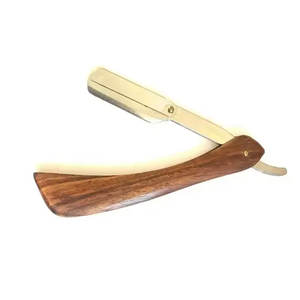 Maquinilla de afeitar clásica para hombre con mango de madera Garganta cortada de acero inoxidable para uso en barbería - Product Image 3