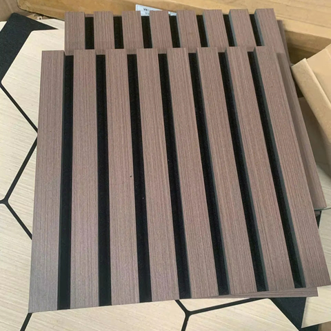 High Quality Modern Design Acoustic Felt Panels Soundproof Wall Ceiling Panels with Rubber Wood Slats for Interior Decoration