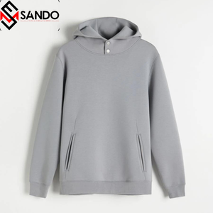 OEM Custom Logo Men's Heavyweight Cotton Sweatshirts Unisex Crew Neck Thick Plain Sweatshirt with Embossed Printing <b>for</b> Winter - Product Image 2