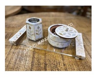 New Mother Pearl Bakhoor Burner Set Bandeja acrílica para incrustaciones de hueso Mubkhar Crafts. Incluye regalos perfumados de fresa Benzoin de té