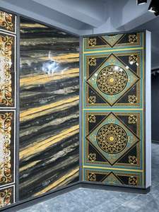 Surface Inky Carreaux de porcelaine de qualité AAA Finition brillante Appartement moderne Mur intérieur Design Parquet Imitation Texture Firebrick - Product Image 4