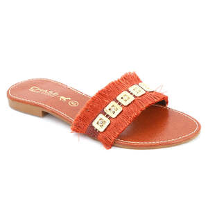 Chaussons en rexine pour femme Chase Value (SA-014)-Marron Tailles 36-42 - Product Image 1