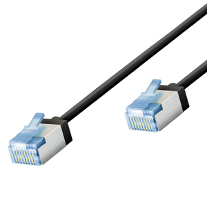 Cavo LAN Extra Sottile Cat.6a Cavo Patch RJ45 Molto Flessibile Nero 0,15 m - Product Image 1