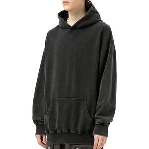 Sweats à capuche surdimensionnés imprimés de logo personnalisé de qualité supérieure pulls à capuche respirants à épaules tombantes pour hommes - Product Image 3