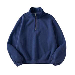 Sudadera Azul Marino con Media Cremallera para Uniforme Escolar, Ropa de Trabajo Corporativa, Sudadera Clásica de Felpa Gruesa con Cierre de Cremallera, Logotipo Personalizado - Product Image 1