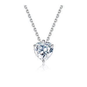 Collier pendentif en moissanite argentée 1 carat Cœur de Radiance - Product Image 1