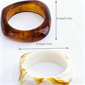 Bracelets en résine de couleur personnalisés faits à la main pour femmes, modèle épais empilable, bracelets ethniques indiens traditionnels faits à la main pour mariage - Product Image 4