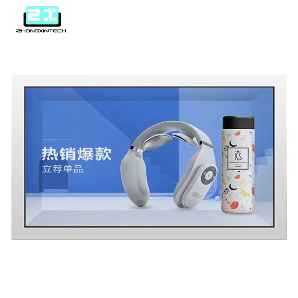 고품질 방수 용량 성 터치 스크린 27 인치 투명 모니터 LCD 디스플레이 휴대 전화 디스플레이 캐비닛