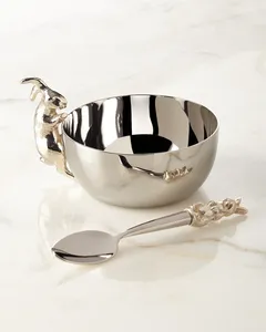 Cuenco para servir de Metal pulido de níquel, recién llegado, cuencos para servir, cuencos de diseño de aluminio pulido plateado, artículo de regalo de cocina para el hogar - Product Image 5