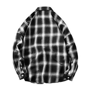 Custom Made Men's Polyester/Cotton <b>Flannel</b> Shirts Autumn Long Sleeve Solid Pattern Casual Dress Shirt Anti-Pilling - Product Image 3