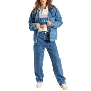 เสื้อแจ็คเก็ตยีนส์ผู้หญิงทรงโอเวอร์ไซส์ ทรงปกติ แต่งกระดุม ลุคซักฟอก สไตล์ลำลองสำหรับฤดูหนาว เหมาะกับการสวมใส่ในชีวิตประจำวัน - Product Image 3