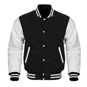 Blousons universitaires personnalisés 2024 en gros, écologiques, coupe-vent, style streetwear hip-hop, pour hommes et femmes, avec col montant brodé - Product Image 4