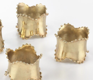 Rond de serviette en bois poli brillant de haute vente avec fini doré pour le dessus de table de mariage porte-serviettes en bois moderne décoratif - Product Image 4