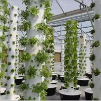 Tour de Culture Verticale Hydroponique Aéroponique pour Jardin d'Herbes Aromatiques, Fleurs et Légumes, Serre Agricole, Culture Hors-Sol en PVC