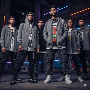 Trending Grey Rexfit Zip Up Hoodie With Distressed <b>Details</b> Premium Fabric Street Style Ideal For Casual Wear And Daily Fashion - Product Image 3