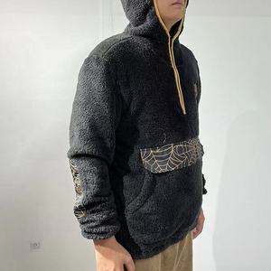 Custom Embroidery Logo 1/4 Zip Pullover Sweatshirt High Quality <b>Mens</b> <b>Sherpa</b> <b>Fleece</b> Streetwear <b>Hoodies</b> - Product Image 3