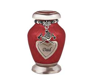 Urne miniature pour pompier, option de breloques d'amour, nouveau design, urne funéraire en métal, urnes en aluminium pour cendres humaines - Product Image 3