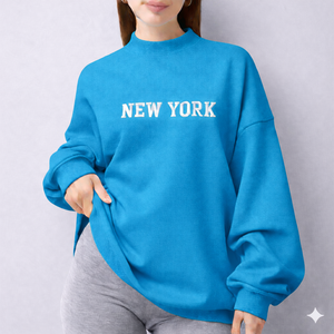 Women Oversized Mockneck Winter Sweatshirt Loose Fit Casual Warm Fleece Long Front Daily Wear <b>Top</b> - Product Image 3