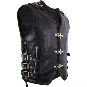 OEM ODM Service Men's Soft Leather <b>Vest</b> High Street Style Outerwear Smooth Texture Flexible Breathable Waterproof Eco-Friendly - Product Image 1