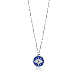 Pendentif à breloque en émail bleu foncé Design Eye Wholesale Turkish 925 Sterling Silver Fine Jewellery - Product Image 2