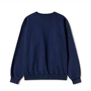 Unisex Blue Cotton Blended Fleece <b>Sweatshirt</b> Custom Oversized Pullover Crewneck Plain Streetwear Casual Warm Winter Jumper - Product Image 1