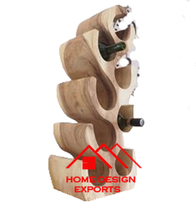 Estante de madera de último diseño para soporte de cerveza y vino Con diferentes compartimentos en accesorios de barra decorativos con acabado Natural - Product Image 5