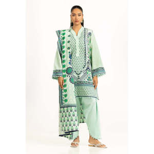 Traje de Verano de 3 Piezas en Viscosa Khaddar Estampada IUSTKSD-1387 - Product Image 3