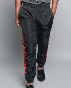 Pantalon de jogging droit à rayures latérales pour hommes pantalon coupe-vent en nylon imperméable en polyester respirant vente en gros personnalisé grande taille - Product Image 4