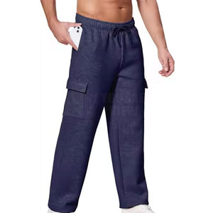 Regular Fit Customized Logo Printing High Waist Lightweight Casual Men's <b>Drawstring</b> Straight <b>Trousers</b> Wholesale - Product Image 6