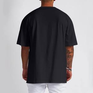 Camisetas de lujo con hombros caídos, marca personalizada, Camiseta de algodón negra de corte holgado en blanco de gran tamaño para hombre, poliéster transpirable - Product Image 3