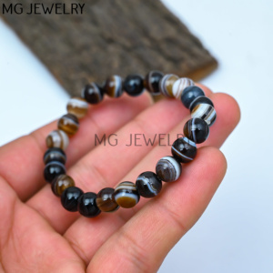 Pulseras de cuentas de Sulemani de 8mm, venta al por mayor, pulseras de cuentas redondas de piedras preciosas de Sulemani, pulseras de cuentas de cristales curativos - Product Image 1