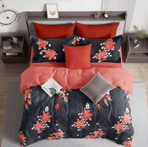 Ensemble de literie Queen Size en microfibre de polyester durable, design géométrique tissé au toucher doux, 3 pièces, design moderne, résistant à la décoloration et aux plis - Product Image 3