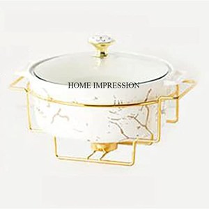 Latest Pattern Arrival Silver Color Finished Shiny Polished Heavy Duty Metal <b>Hotel</b> and Restaurant Chafing Dish Supply From India - Product Image 6