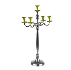 Embossed Design Heavy Duty Cast Aluminium Silver <b>Candelabra</b> for Christmas Wedding Party Decoration Floor <b>Candelabra</b> - Product Image 3