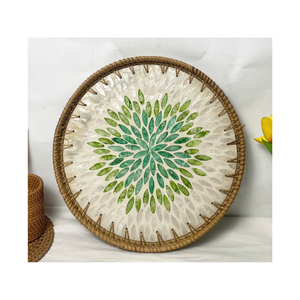 Natural Rattan Serving <b>Tray</b> Eco-Friendly High Quality Handicrafts Mother of Pearl Inlay <b>Tray</b> From Wholesale Vietnam - Product Image 1