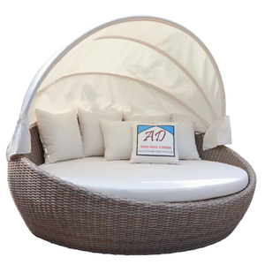 2025 ensemble de mobilier d'extérieur moderne le plus vendu canapé de jardin fabriqué au Vietnam cadre en aluminium lit de soleil en rotin pour hôtels utilisation de jour en plein air - Product Image 1