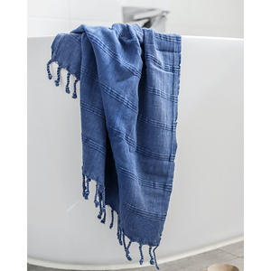 Toalla de playa absorbente de secado rápido lavado a rayas teñidas de hilo turco de algodón 100% de primera calidad, toalla Peshtemal de 90x180 cm - Product Image 4