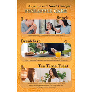 Pastel Cuadrado Pequeño con Relleno de Piña Sabor Frutal Golden Delight de Signature Market, Diseño Festivo, Sin Gluten, Sin Lácteos - Product Image 4