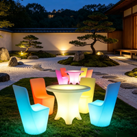 Table de bar moderne à LED lumineuse, changeant de couleur, étanche, avec télécommande, batterie rechargeable, meubles pour la maison, l'hôtel et les événements