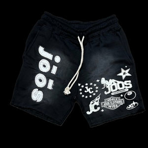 Vente en gros Short de grande qualité pour hommes avec ourlet délavé à l'acide sans broderie de détresse et lettres avec poches croisées OEM vêtements d'été de style vintage - Product Image 3