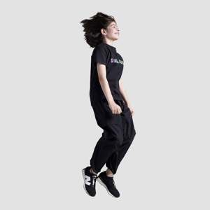Pantalones Cargo Casuales Negros para Niñas, de Lona Tejida, Elásticos en la Cintura, Transpirables, de Pierna Ancha, Teñidos de Colores, con Técnica Arrugada, Talla XL, para Otoño - Product Image 4