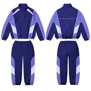 Oem Custom Logo Printed Woven Softshell Spandex/Polyester Winter Windbreaker Jacket and <b>Pant</b> Two-Piece Set Men Tracksuit - Product Image 2