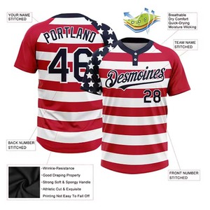 Uniforme d'équipe respirant de maillot de baseball en polyester 100% personnalisé avec logo avant Style de jeu de motif solide pour club ou ligue - Product Image 3