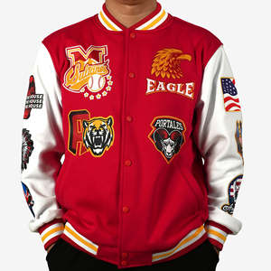 Veste universitaire de baseball de haute qualité à prix d'usine bon marché avec patchs de broderie personnalisés Collage au Pakistan - Product Image 1