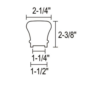 Usine vietnamienne haute qualité 2 1/4 \ "X 2 3/8 \" 18 '-20' main courante pour tout escalier EFS-6010P filet (5x32mm) en bois massif pour - Product Image 5