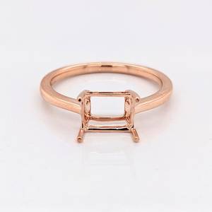 Anillo de Semi-Montaje de Base en Blanco con Punta Rectangular de Plata de Ley 925 Sólida, 10x8mm, Chapado en Oro de 14K para Mujer, Hallazgos de Joyería Fina - Product Image 5